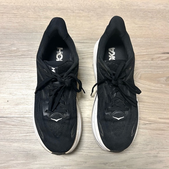 Hoka One One Shoes Women Sz 8.5 Clifton 10 Black White Athletic Running Sneakers - Picture 5 of 12